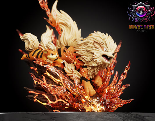 [PREORDER] GK Statue [BLACK ROSE] - Growlithe & Arcanine