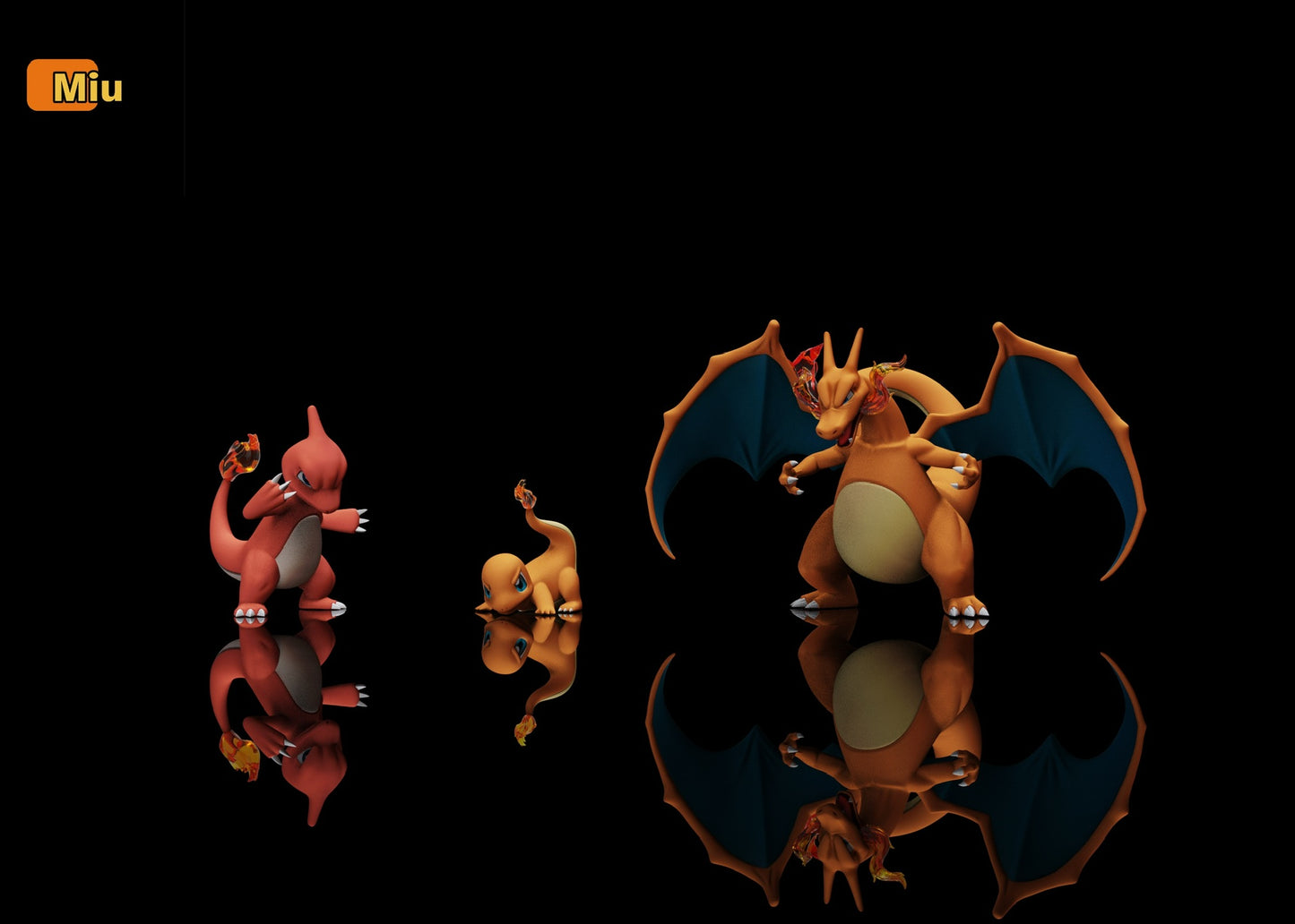 [PREORDER] 1/20 Scale World Figure [MIU] - Charmander & Charmeleon & Charizard