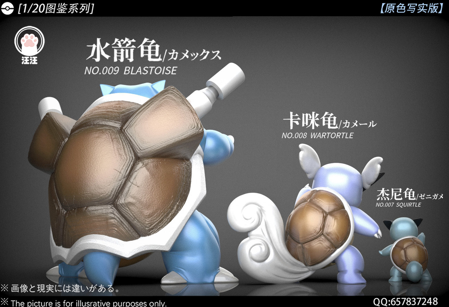 [PREORDER] 1/20 Scale World Figure [WW] - Squirtle & Wartortle & Blastoise