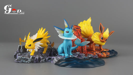 [IN STOCK] 1/20 Scale World Figure [GOD] - Vaporeon & Jolteon & Flareon