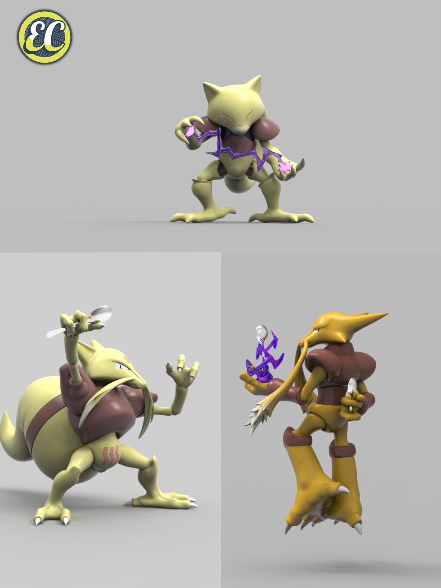 [REMAINING BALANCE] 1/20 Scale World Figure [EC] - Abra & Kadabra & Alakazam