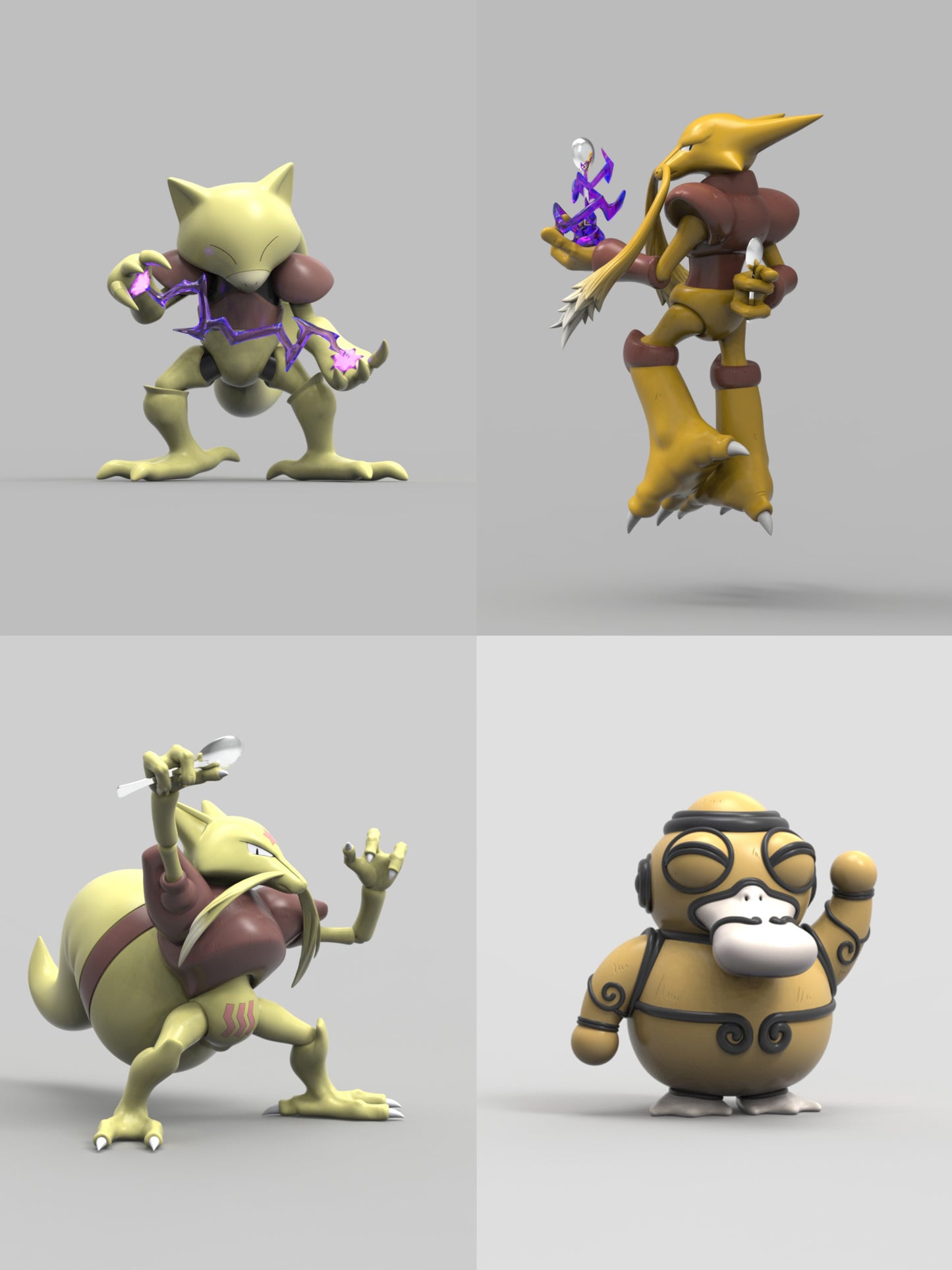 [REMAINING BALANCE] 1/20 Scale World Figure [EC] - Abra & Kadabra & Alakazam