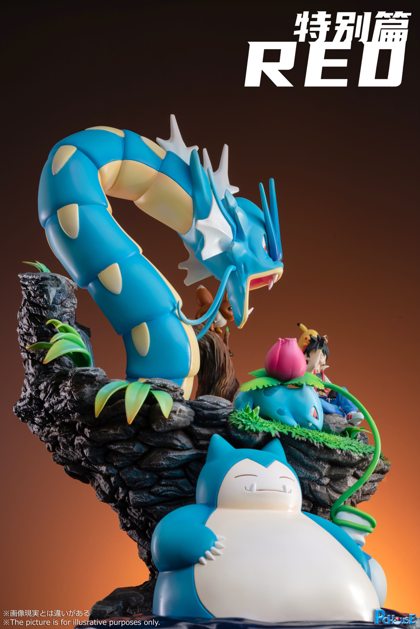 [PREORDER CLOSED] Statue [PC HOUSE] - Red (Adventures) & Ivysaur & Pikachu & Poliwrath & Gyarados & Eevee & Snorlax