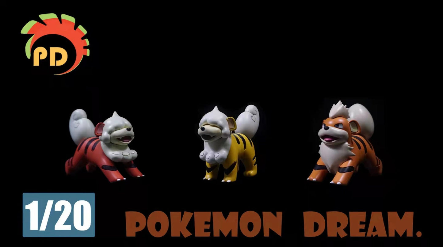 [IN STOCK] 1/20 Scale World Figure [PD] - Growlithe & Hisui Growlithe & Arcanine