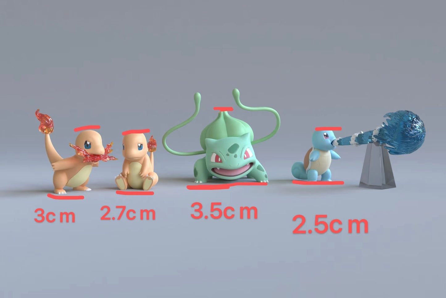 [PREORDER CLOSED] 1/20 Scale World Figure [MOON Studio] - Bulbasaur & Charmander & Squirtle