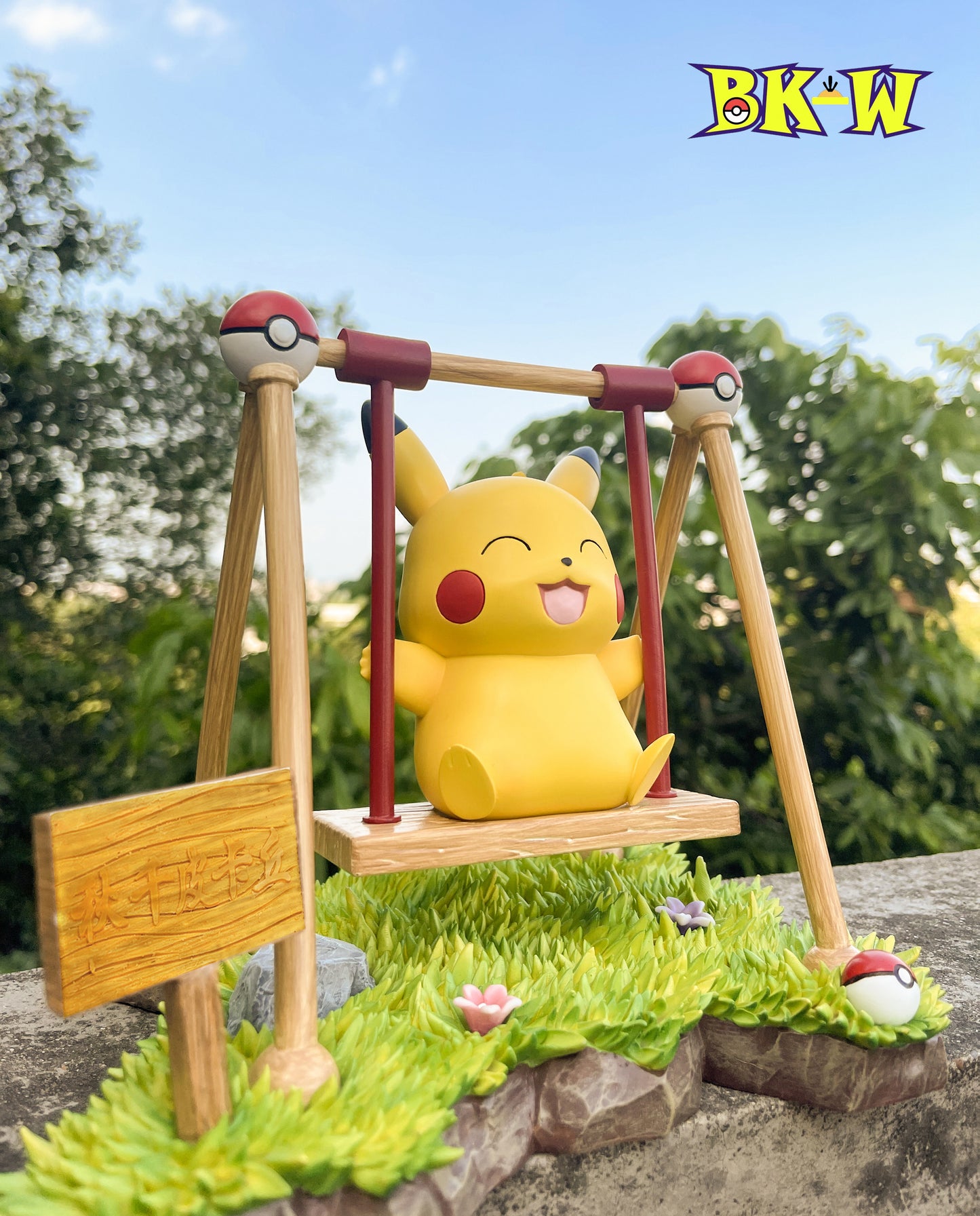 [PREORDER CLOSED] Mini Statue [BKW] - Pikachu & Psyduck & Slowpoke on Swing