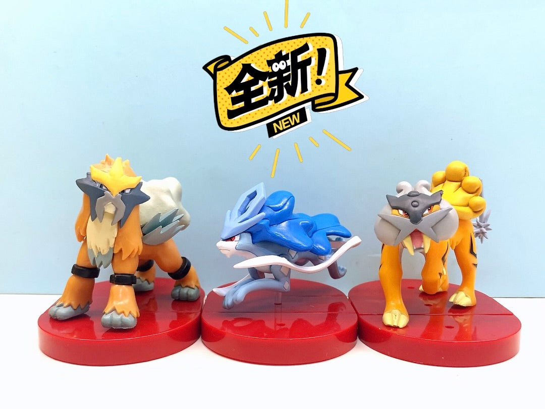 [IN STOCK] 1/40 Tomy Zukan Figure - Raikou & Entei & Suicune
