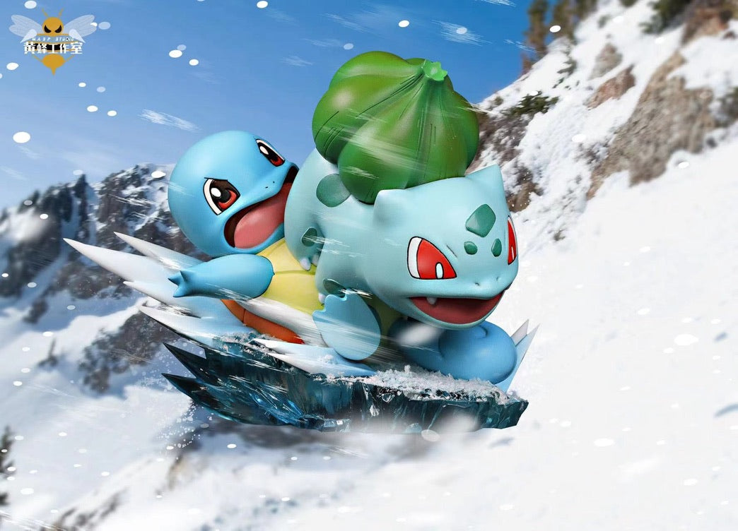 [PREORDER CLOSED] Mini Statue [WASP] - Bulbasaur & Squirtle Skiing