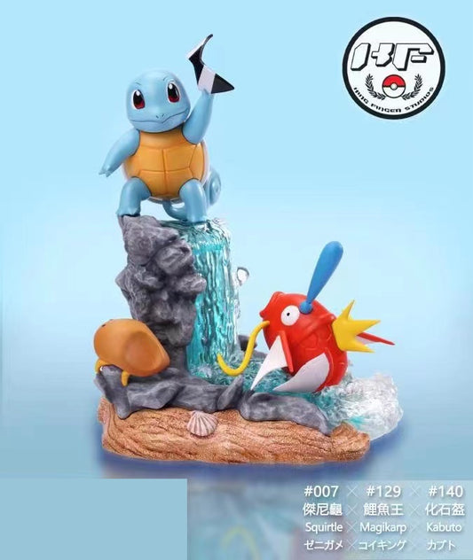 [PREORDER CLOSED] Mini statue [KING FINGER Studio] - Squirtle & Magikarp & Kabuto